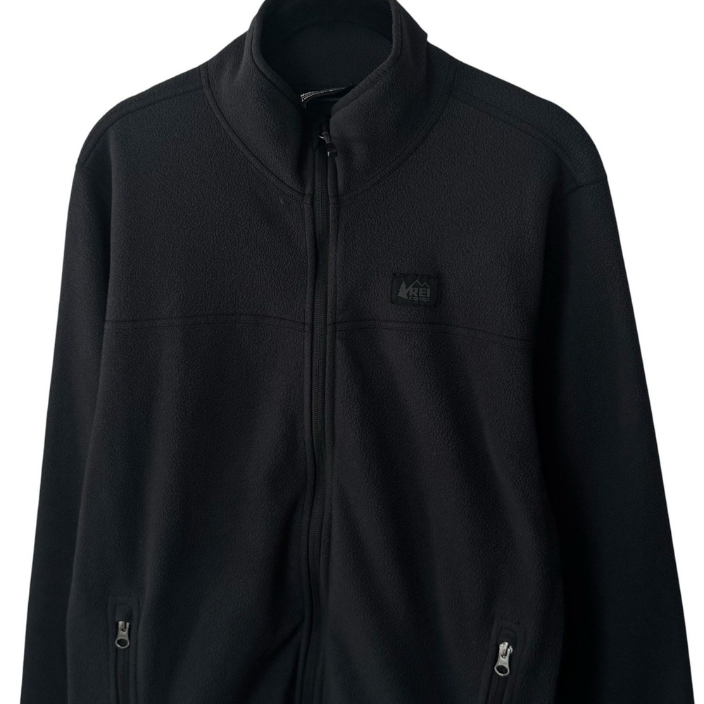 REI Co-op Black Fleece Jacket Full Zip Lightweight Hiking Camping Outdoors M - Picture 3 of 11
